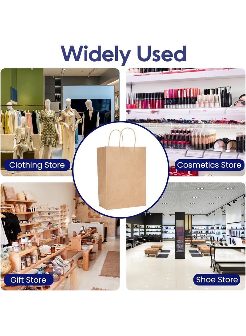 SNH Packing حقيبة ورقية كرافت بنية بمقبض ملتوي 28x22x12 سم - حقائب حفلة العروس - حقيبة هدية عيد ميلاد للعروس - 10 قطع - Image 5